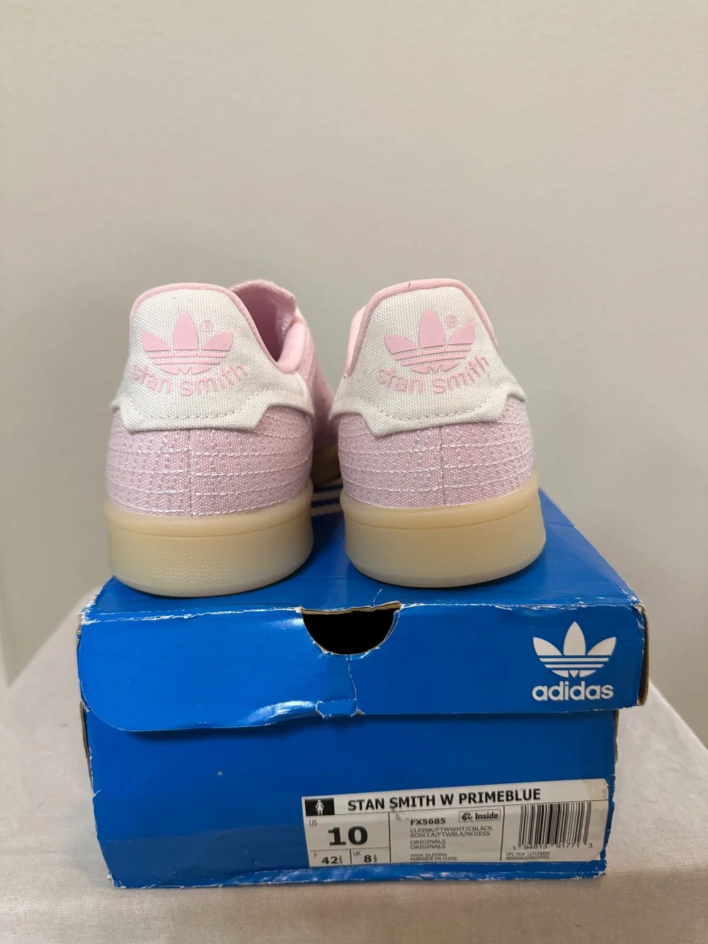 Adidas Stan Smith W Primeblue Pink Sneakers Womens Size 10
